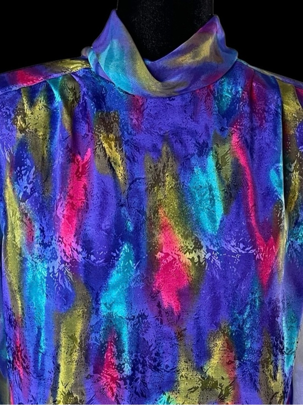 Notations Multicolor Abstract Print Blouse